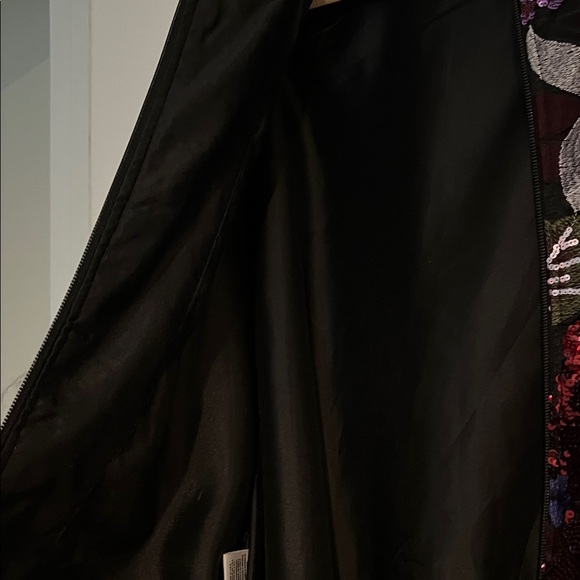 NWT! Eva Franco Vibrant Floral Embroidered Bomber Jacket - Picture 9 of 12